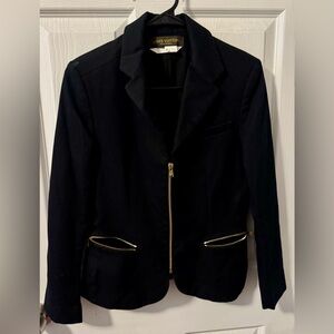 Louis Vuitton Black Blazer with Gold Zippers